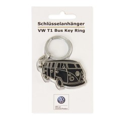 Porte-clés Silhouette Combi VW T1 , émail/noir