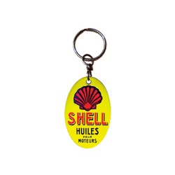 Porte-clés Shell huile pour moteur en métal émaillé. 5x3 cm