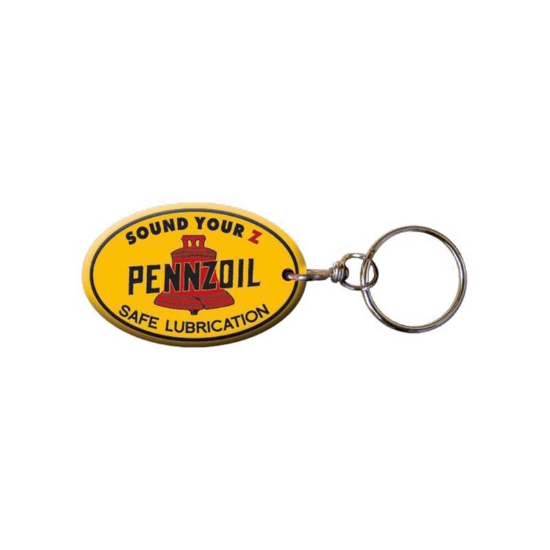 Porte-clés Pennzoil en métal émaillé. 5x3 cm