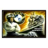 Plaque BMW moto en métal bombée 20x30