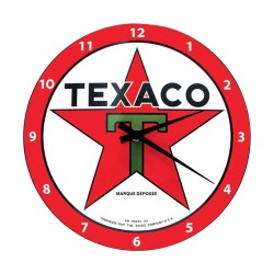 Horloge Texaco plaque émaillée bombée. diam 30 cm