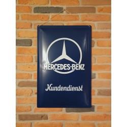 Plaque Mercedes "KUNDENDIENST" métal bombée 60X40