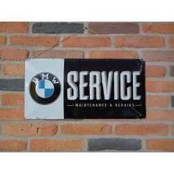 Plaque BMW "service" métal bombée 25x50