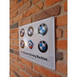 Plaque BMW "évolution logo" métal bombée 30x40