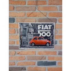 PLAQUE FIAT 500 "RED CAR"...