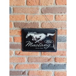 PLAQUE FORD MUSTANG "WHITE...